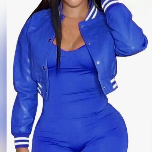 Crop Bomber Jacket - Picture 1 of 8